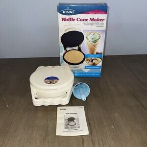 Rival Waffle Cone Maker Model WC800 01 WT White w/ Cone Roller